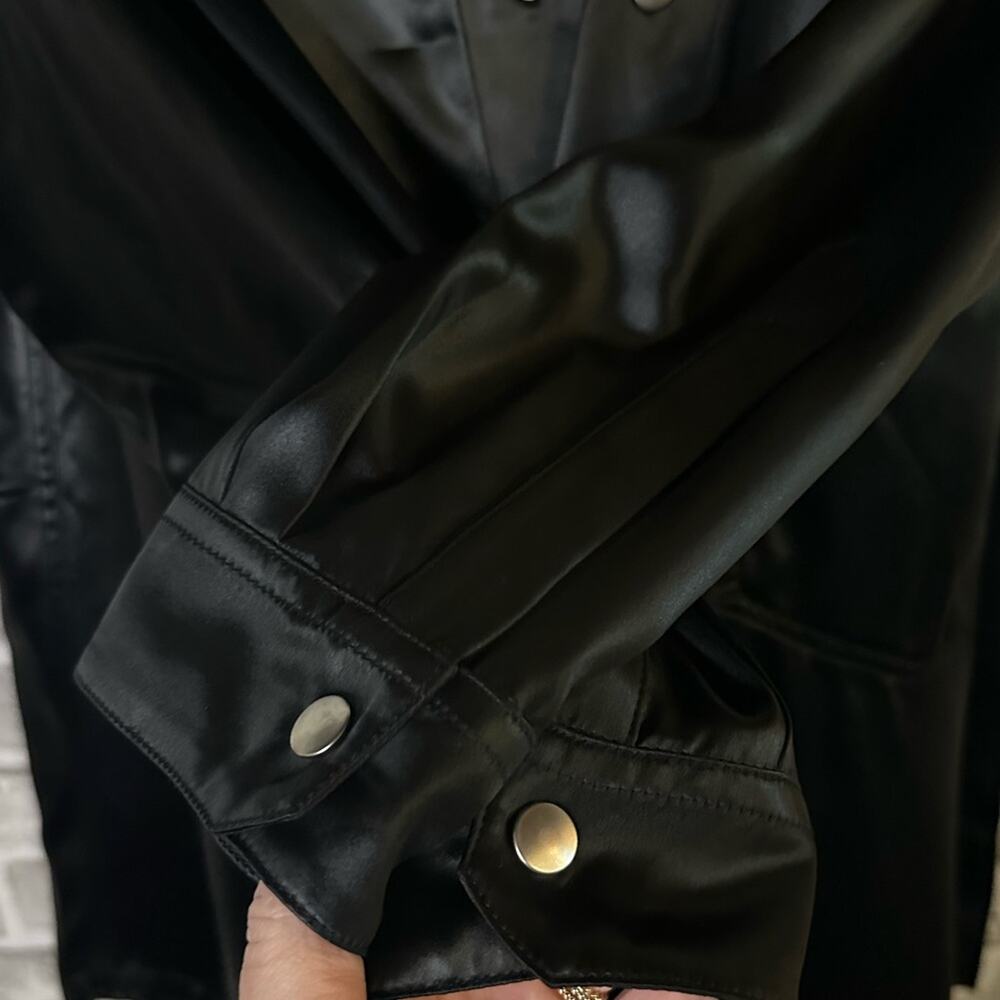 Rick Owens Performa FW20 Larry Faux Leather Shiny Shirt Black IT 54 XL Shacket - Picture 6 of 15